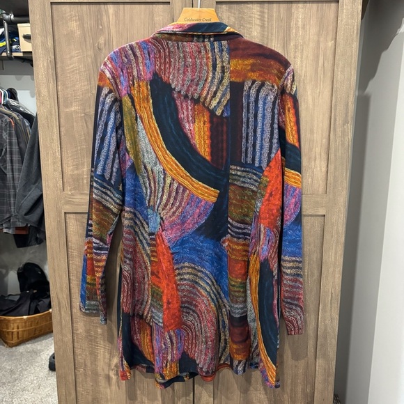 Parsley & Sage Multi Color Button Down Artsy Knit Cardigan/Tunic with Pockets - Picture 2 of 10